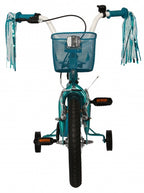 Amigo Flower 14 inch 22 cm meisjes terugtraprem turquoise