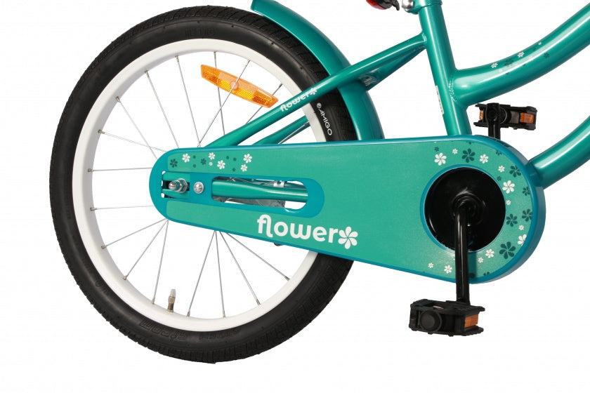 Amigo Flower 18 Inch 30 cm Meisjes Terugtraprem Turquoise
