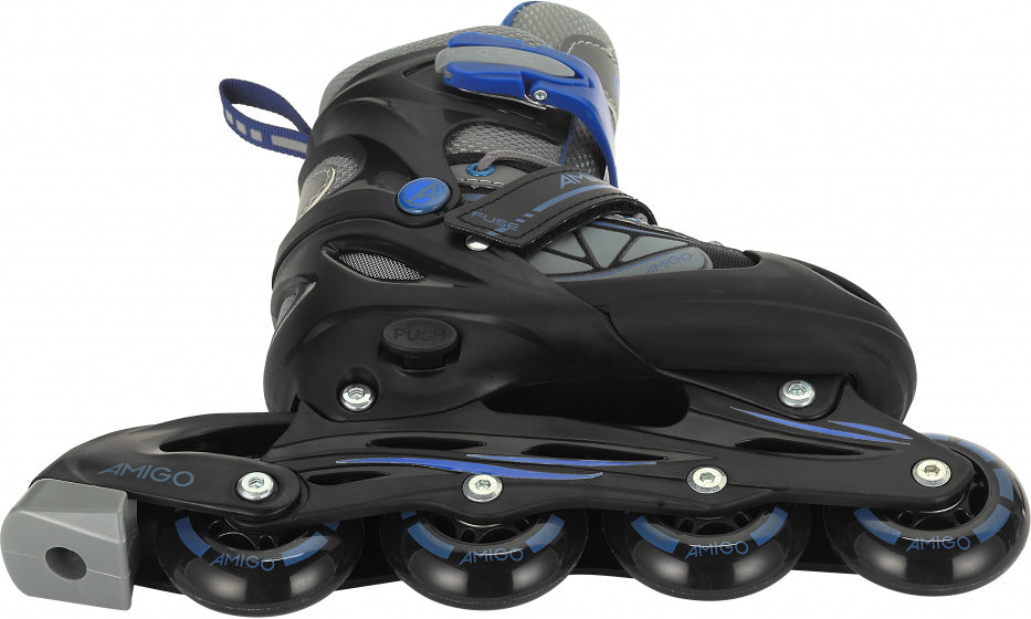 Amigo Inlineskates jongens polypropyleen zwart/blauw mt 30/33