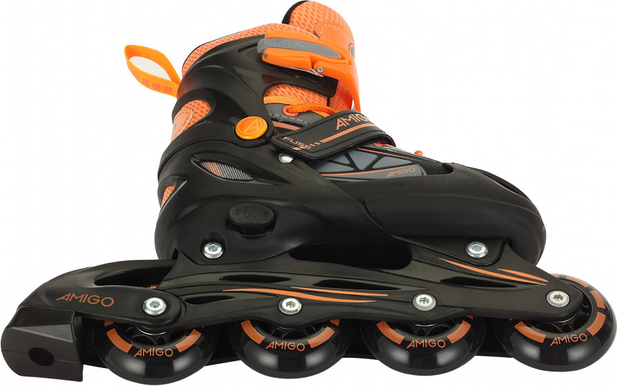 inlineskates Fuse junior polypropyleen zwart/oranje mt 30/33