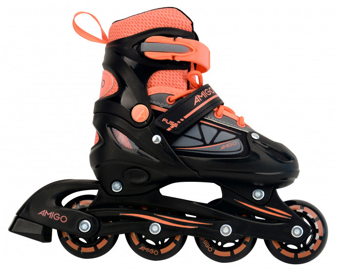 inlineskates Fuse junior polypropyleen zwart/oranje mt 34/37