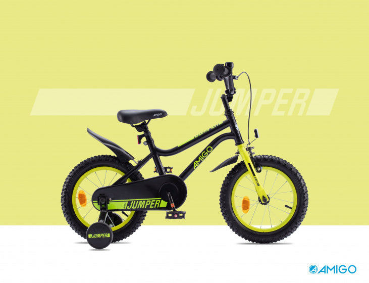 Amigo Jumper 14 Inch 22,5 cm Jongens Terugtraprem Zwart/Geel