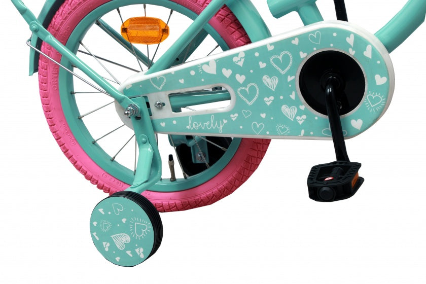 Amigo Lovely 12 inch 22 cm meisjes terugtraprem turquoise