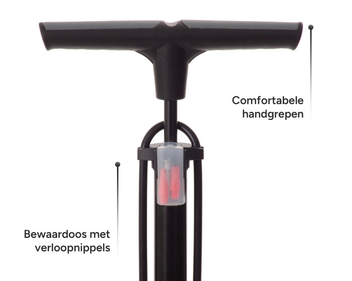 Amigo Luxe fietspomp met drukmeter 11 Bar 73 cm zwart