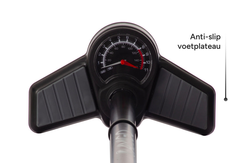 Amigo Luxe fietspomp met drukmeter 11 Bar 73 cm zwart