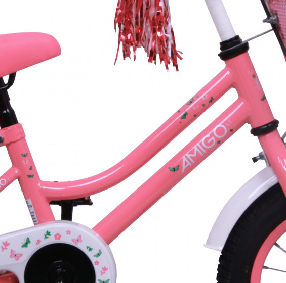 Amigo 12 Inch 21 cm Meisjes Terugtraprem Roze