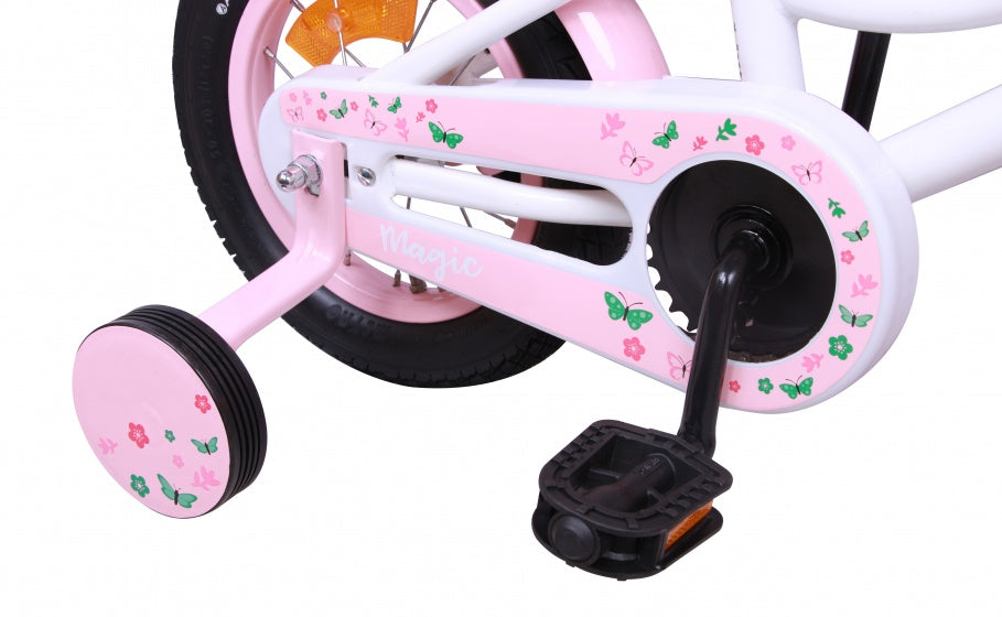 Amigo 12 Inch 21 cm Meisjes Terugtraprem Wit