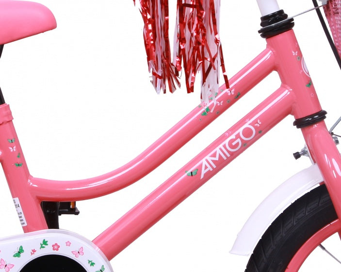 magic 14 inch 22 cm meisjes terugtraprem roze