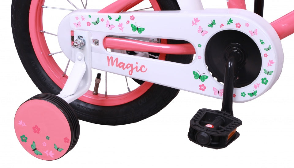 magic 14 inch 22 cm meisjes terugtraprem roze