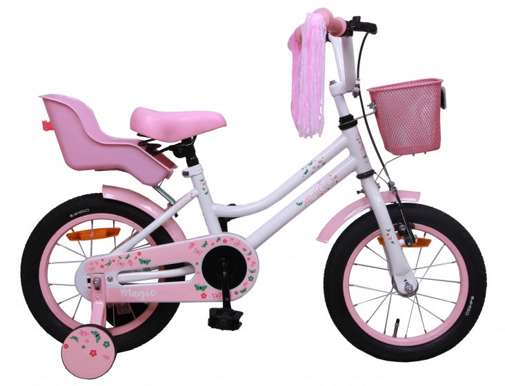 Amigo 14 Inch 22 cm Meisjes Terugtraprem Wit