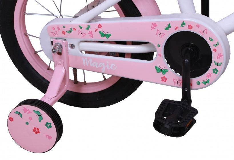 Amigo 14 Inch 22 cm Meisjes Terugtraprem Wit
