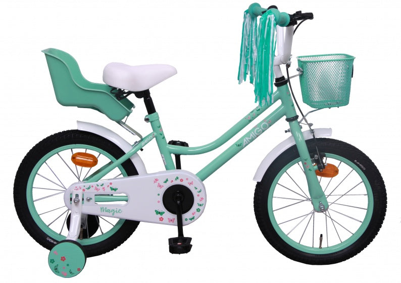 Amigo 16 Inch 25 cm Meisjes Terugtraprem Turquoise