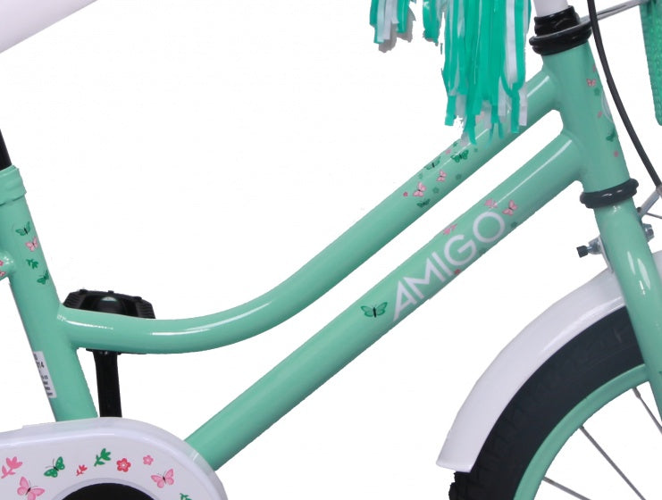 Amigo 16 Inch 25 cm Meisjes Terugtraprem Turquoise