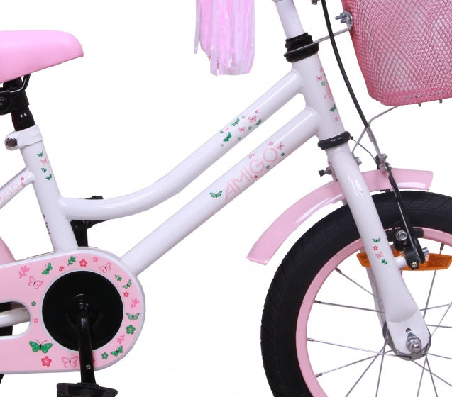 magic 16 inch 25 cm meisjes terugtraprem wit