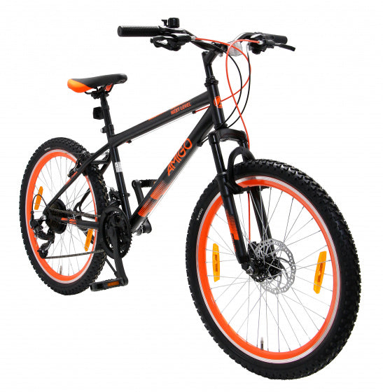 Next Level 24 Inch 39 cm Junior 21V V-Brakes Zwart/Oranje