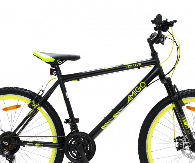 Amigo Next Level 26 Inch 47 cm Unisex 21V V-Brakes Zwart/Geel