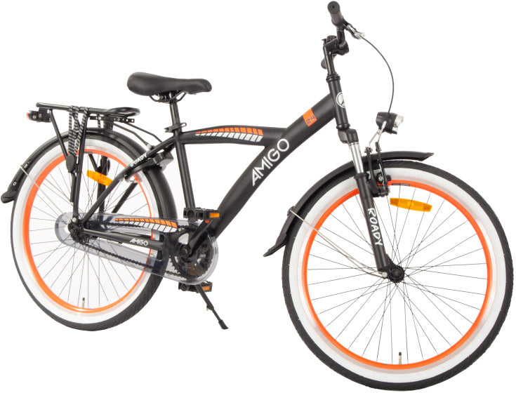 Amigo Roady 24 Inch 38,5 cm Jongens Terugtraprem Zwart/Oranje