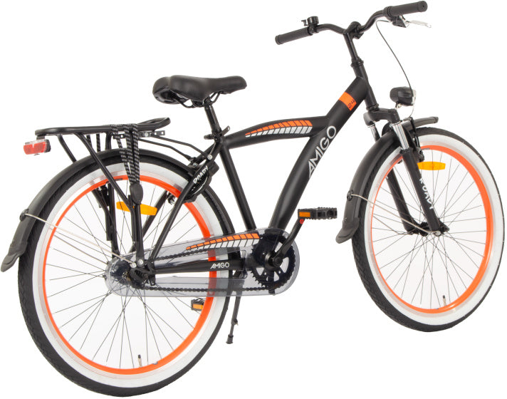 Amigo Roady 24 Inch 38,5 cm Jongens Terugtraprem Zwart/Oranje