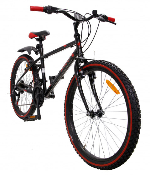 rock 24 inch 38 cm junior 18v v-brakes zwart rood