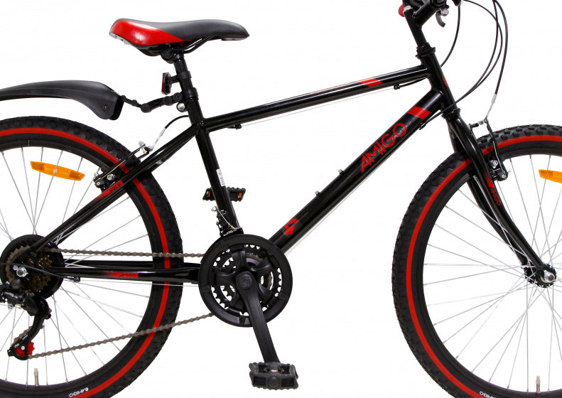 rock 24 inch 38 cm junior 18v v-brakes zwart rood