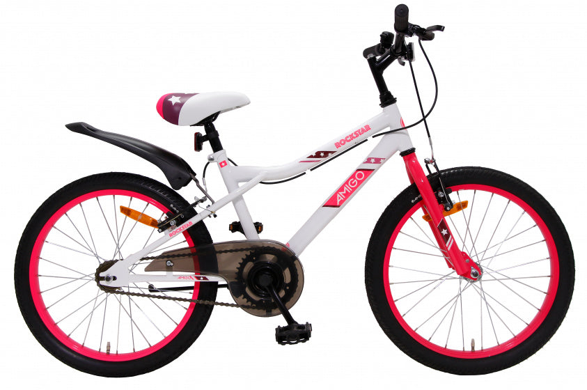 Amigo Rockstar 20 inch 32 cm meisjes v-brakes wit