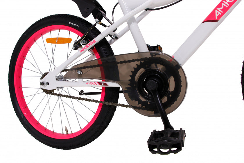Amigo Rockstar 20 inch 32 cm meisjes v-brakes wit