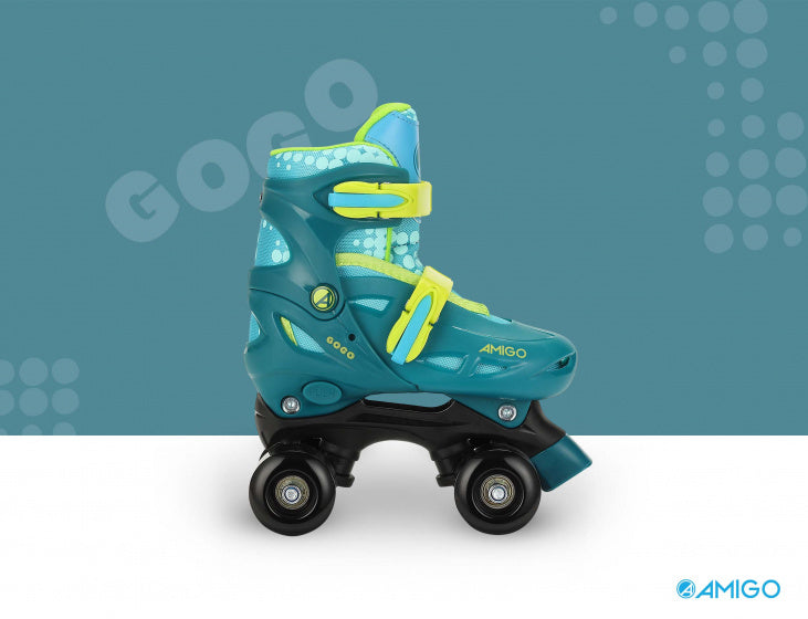 Amigo Rolschaatsen Gogo junior polypropyleen blauw/geel mt 34/37
