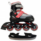 Amigo 2-in-1 schaatsen/skates junior zwart/rood maat 30/33