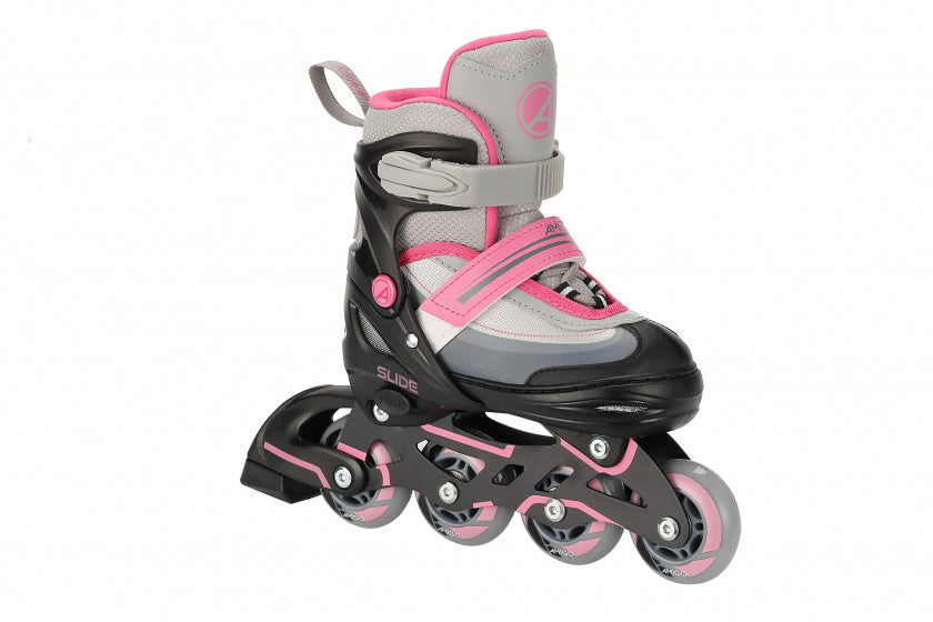 2-in-1 inlineskates en schaatsen junior zwart/roze mt 30/33