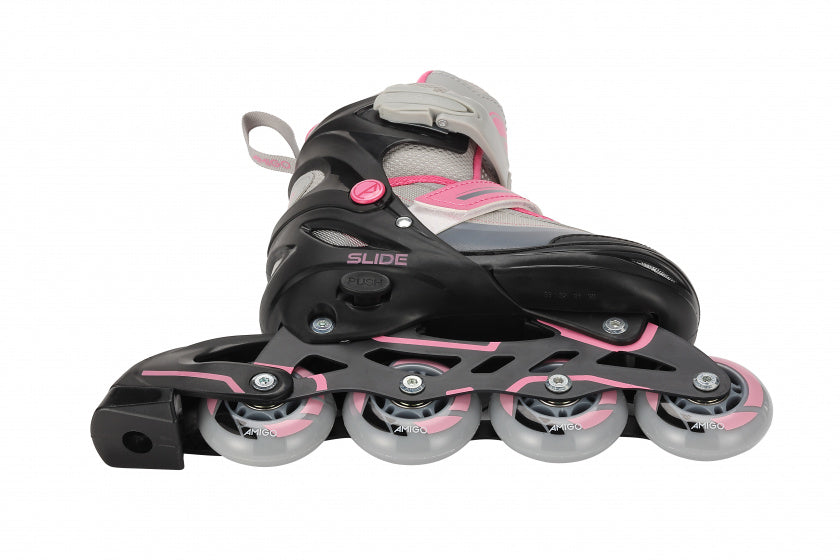 2-in-1 inlineskates en schaatsen junior zwart/roze mt 30/33