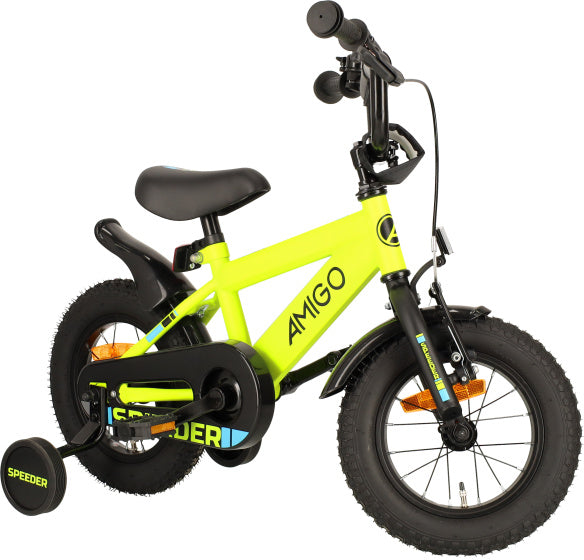 Amigo Speeder 12 Inch 21,5 cm Jongens Terugtraprem Geel/Zwart