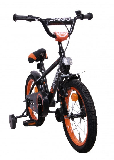Amigo Sports 16 inch 25,4 cm jongens terugtraprem zwart