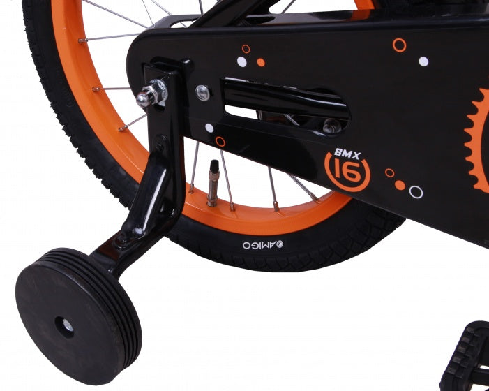 Amigo Sports 16 inch 25,4 cm jongens terugtraprem zwart