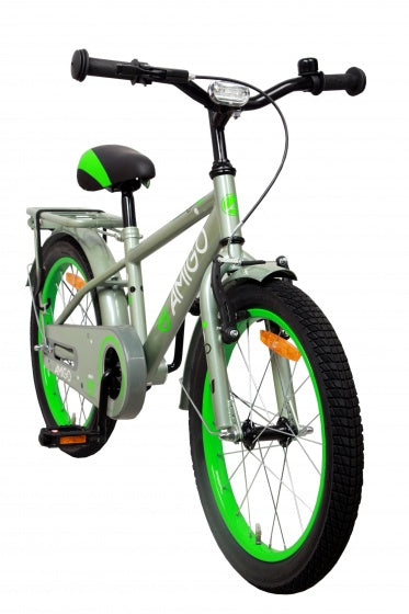 sports 18 inch 26 cm jongens terugtraprem grijs/groen