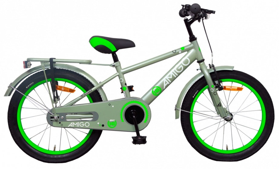 sports 18 inch 26 cm jongens terugtraprem grijs/groen