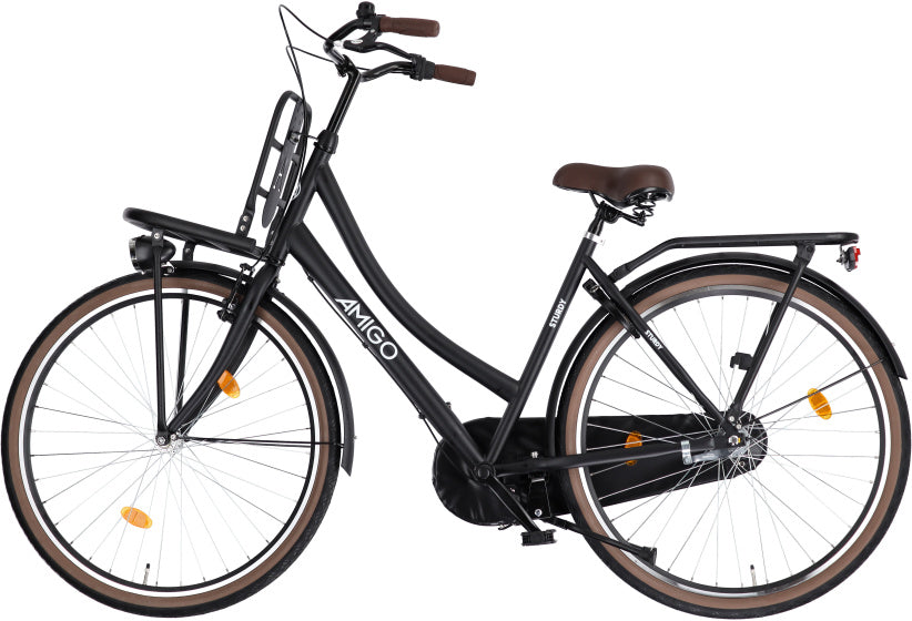 Amigo Sturdy 28 Inch 53 cm Dames 3V Terugtraprem Matzwart