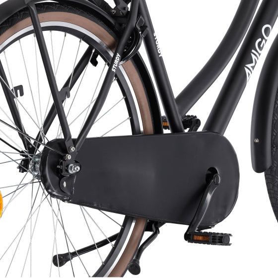 Amigo Sturdy 28 Inch 53 cm Dames 3V Terugtraprem Matzwart