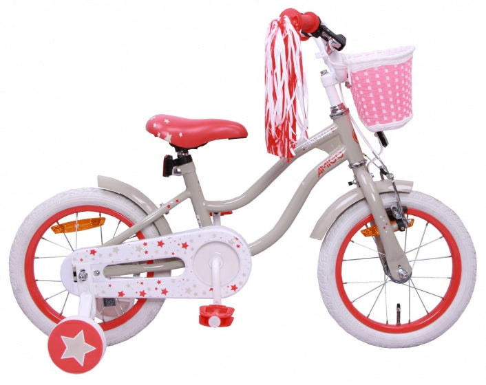 Amigo Superstar 14 inch 21 cm meisjes terugtraprem crème