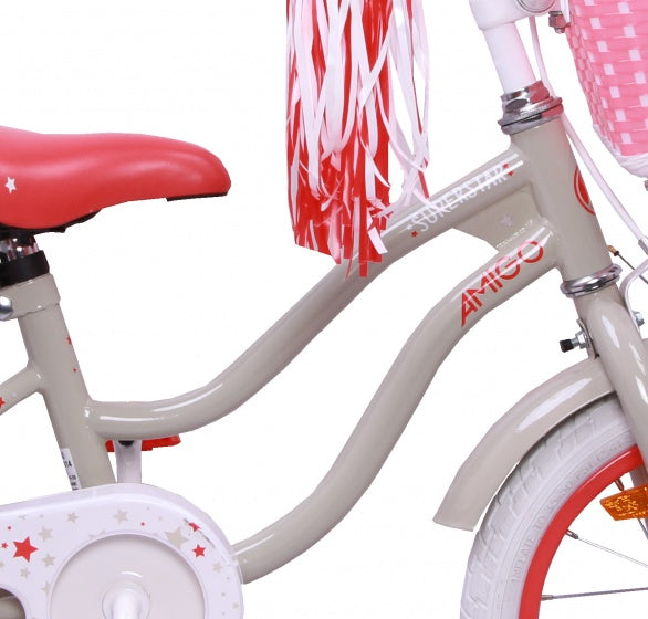 Amigo Superstar 14 inch 21 cm meisjes terugtraprem crème