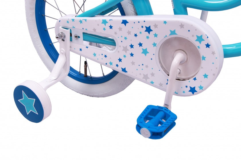 Amigo Superstar 16 Inch 22 cm Meisjes Terugtraprem Lichtblauw