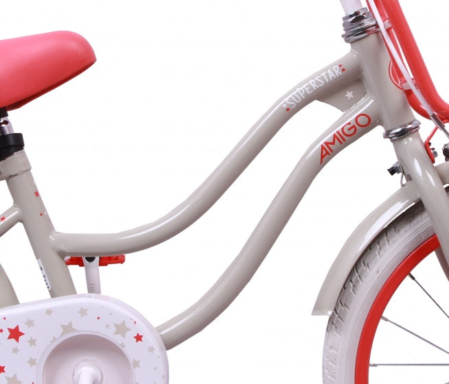 Amigo Superstar 18 Inch 24 cm Meisjes Terugtraprem Creme