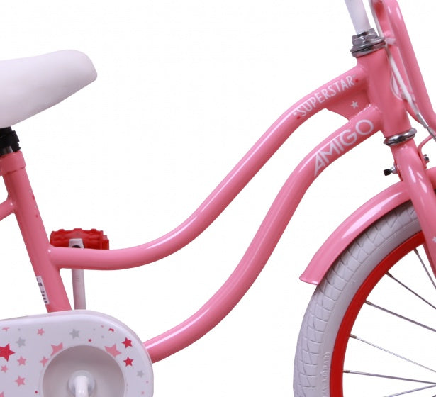 superstar 20 inch 28 cm meisjes terugtraprem roze