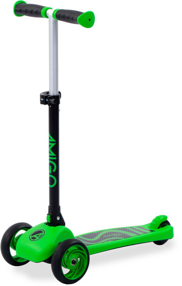Amigo Twister opvouwbare 3-wiel kinderstep met voetrem groen/zwart
