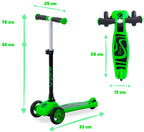 Amigo Twister opvouwbare 3-wiel kinderstep met voetrem groen/zwart
