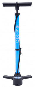 fietspomp M3 met drukmeter 64 cm staal 11 Bar blauw