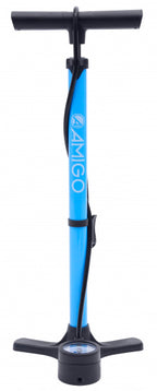 fietspomp M3 met drukmeter 64 cm staal 11 Bar blauw