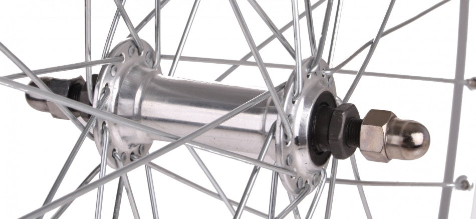 Voorwiel 28 inch velgrem aluminium 36G zilver