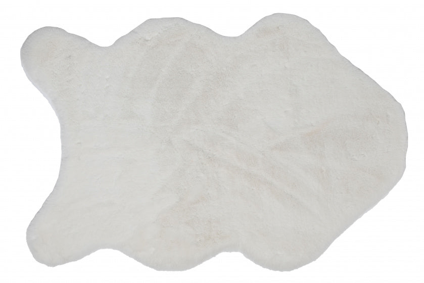 vloerkleed Alaska 60 x 90 cm polyester wit