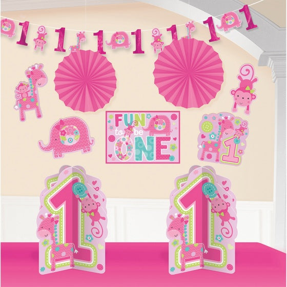 decoratie set 1 jaar meisjes 10-delig
