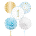 Amscan decoratieset 1e verjaardag papier blauw 5-delig | 12 stuks